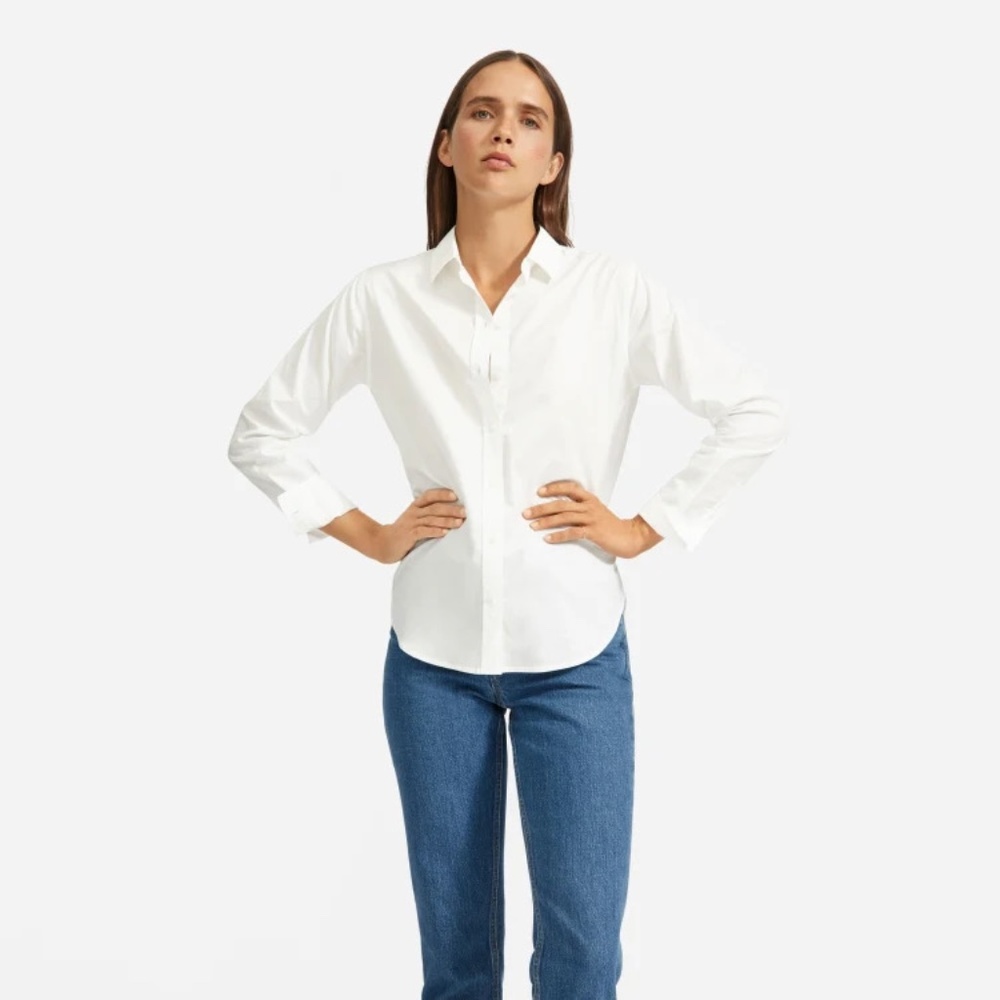 NWT Everlane silky cotton relaxed button down